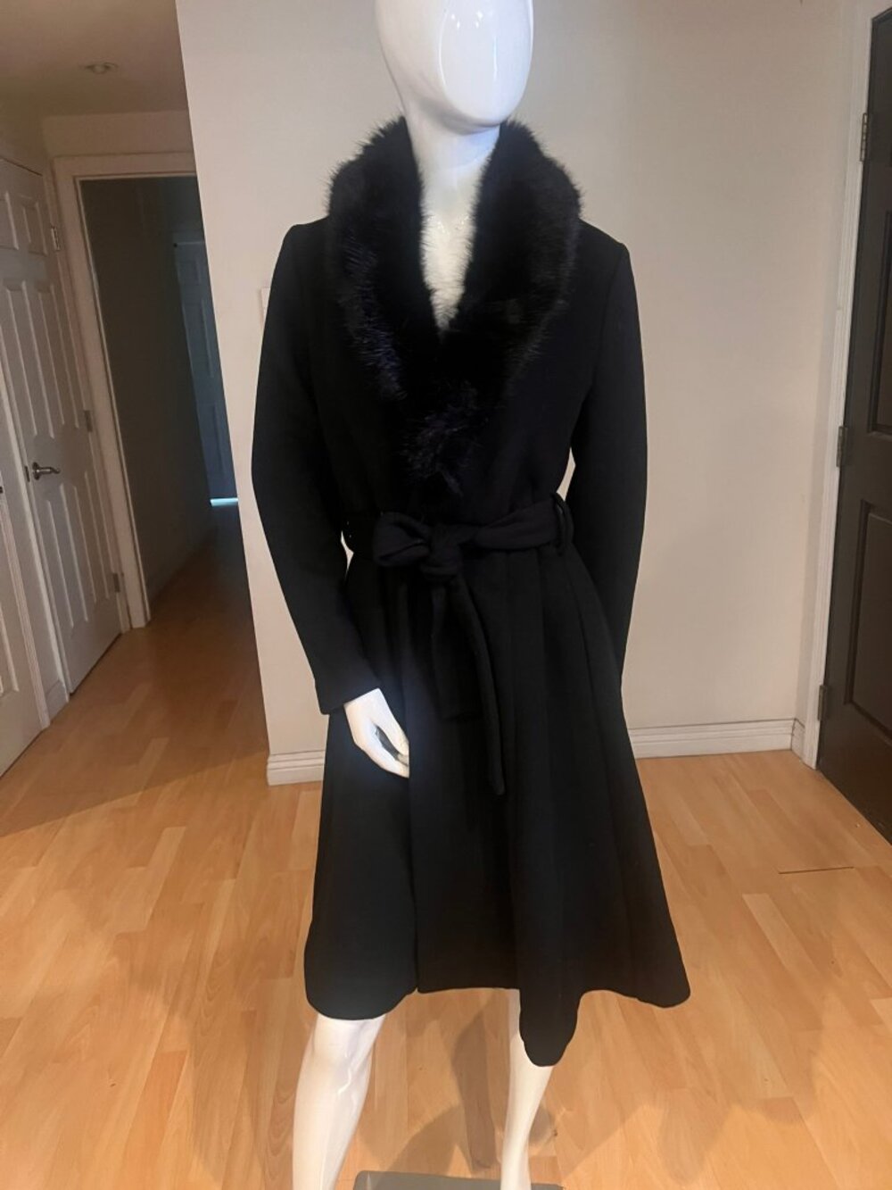 $350 REFORMATION SOMERSET FAUX FUR COLLAR WOOL COAT SIZE S SMALL